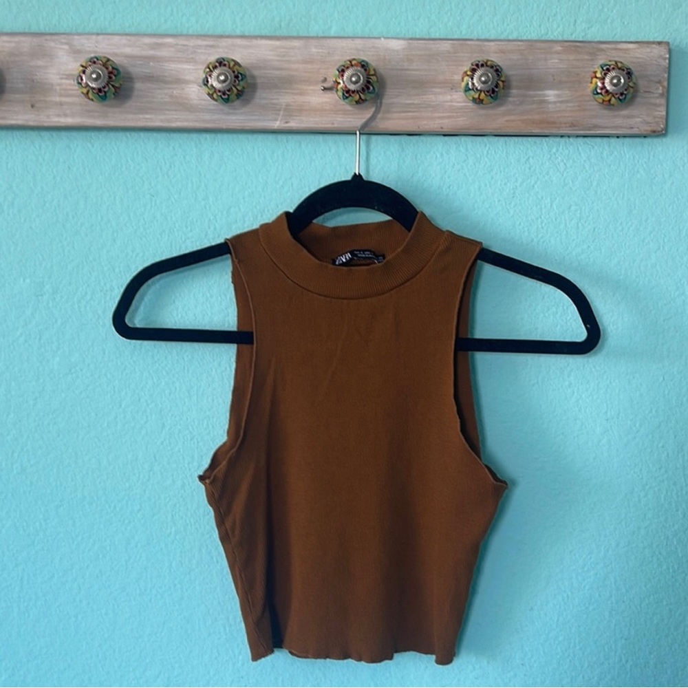 Zara mock neck crop top